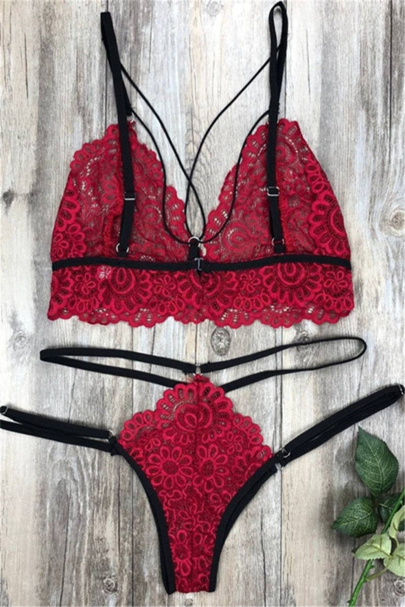 La Belle Fantastique Lingerie set | Lingerie set black/red | Erotic lingerie | Sexy underwear | Honeymoon lingerie