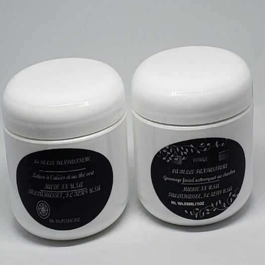 Aloe Lotion and Charcoal Scrub